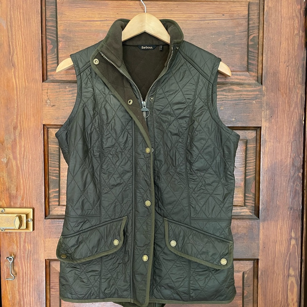 Barbour Cavalry Gilet - olive green vest - size 8
